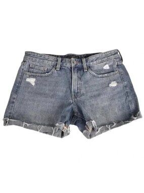 Lucky Brand Boyfriend Jean Shorts Distressed Denim Cuffed Blue  Size 8/29